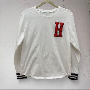Y2K Hollister Embroidered Varsity Logo Graphic Long Sleeve Spell Out